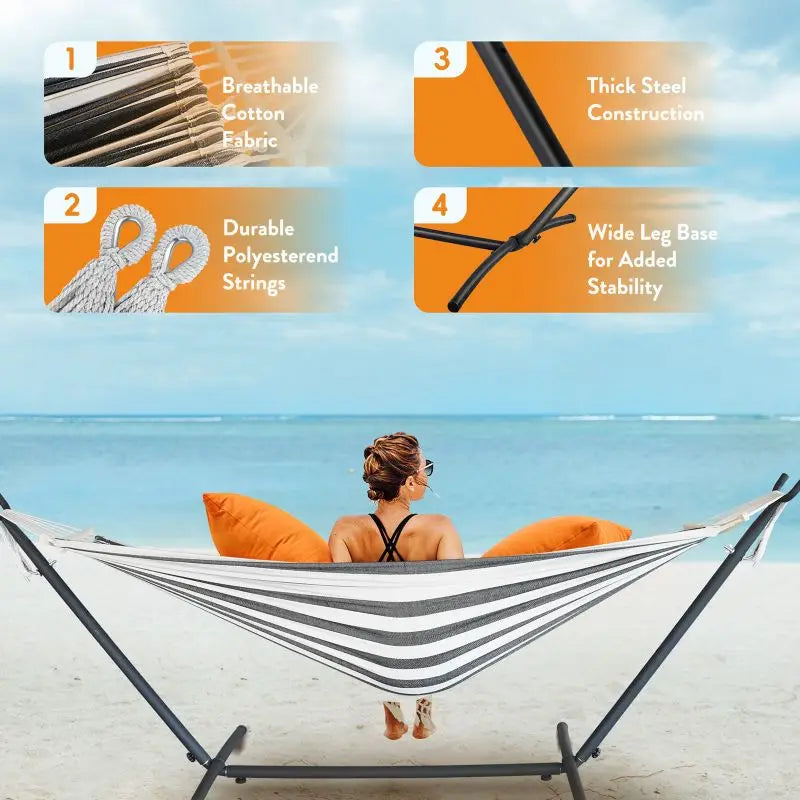 Hammock with Adjustable Stand Set
