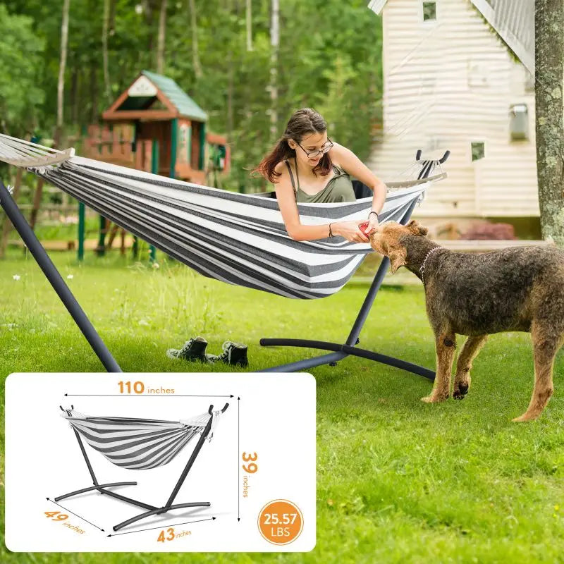 Hammock with Adjustable Stand Set