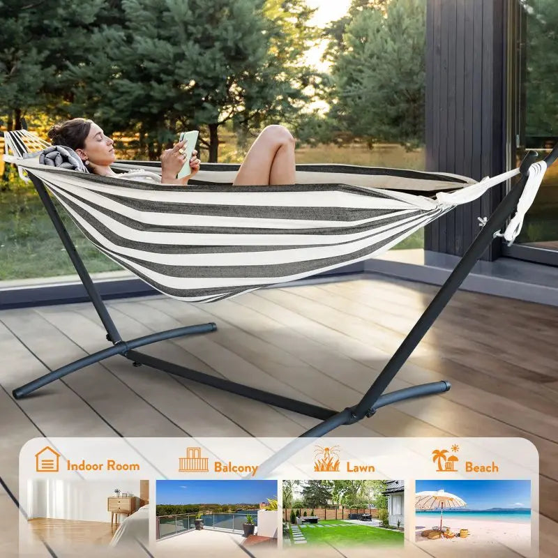 Hammock with Adjustable Stand Set