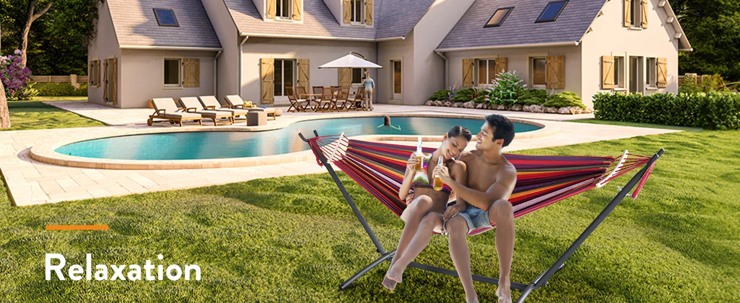 Hammock with Adjustable Stand Set